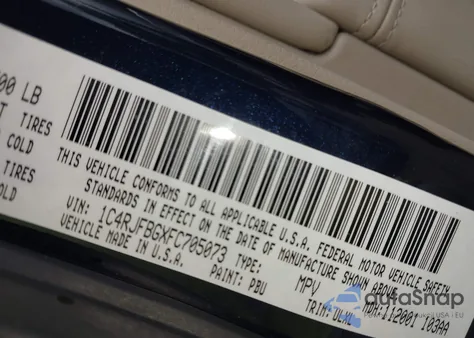 2015 Jeep Grand Cherokee Limited from USA, damaged, VIN 1C4RJFBGXFC705073